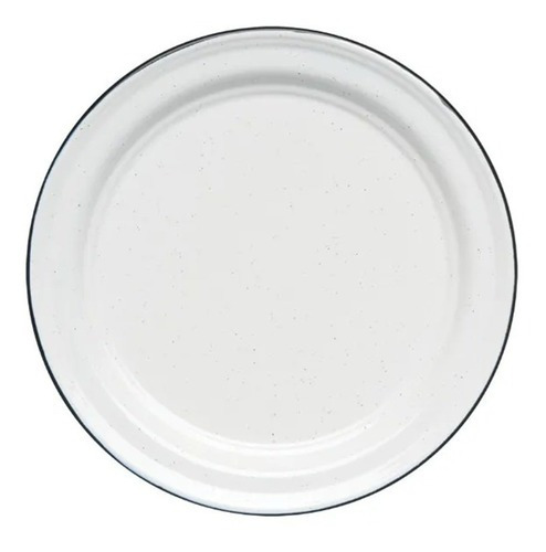 Plato Llano 26cm Ac.vitrificado Blanco B/negro Cinsa