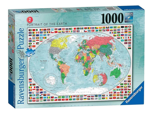 Ravensburger Rompecabezas: Mapamundi De Banderas 1000 Pzs