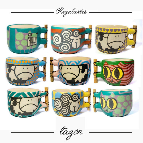 Imagen 2 de 3 de Taza Artesanal Sopero Animales Perro