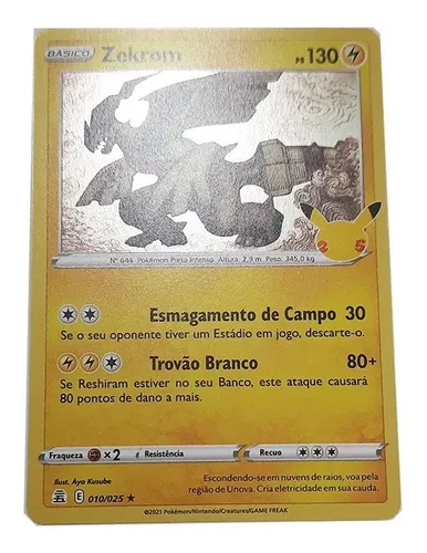 Carta Pokémon Lendário Zekrom Holográfico Original Copag