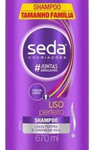 Kit C/ 2 Shampoo Liso Perfeito Tamanho Familia 670ml Seda