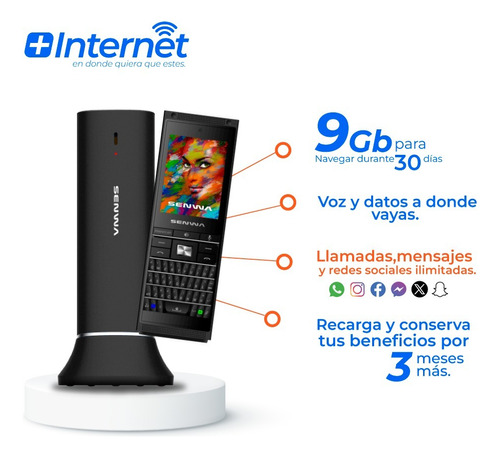 Teléfono Senwa Dynamic Fix S125fw Negro Kit (incluye Internet)