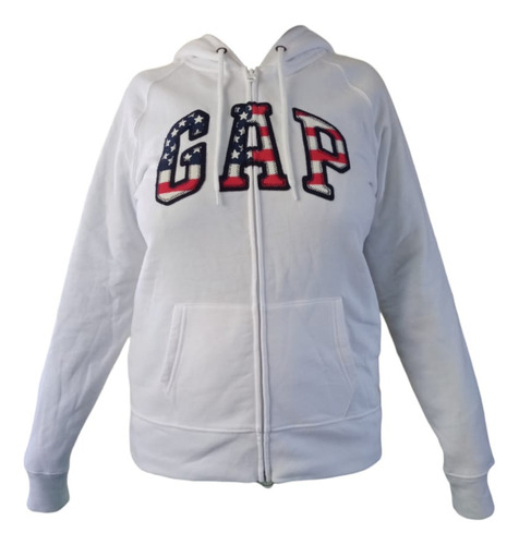 Sudadera Gap Clasic Flag Blanca Mujer