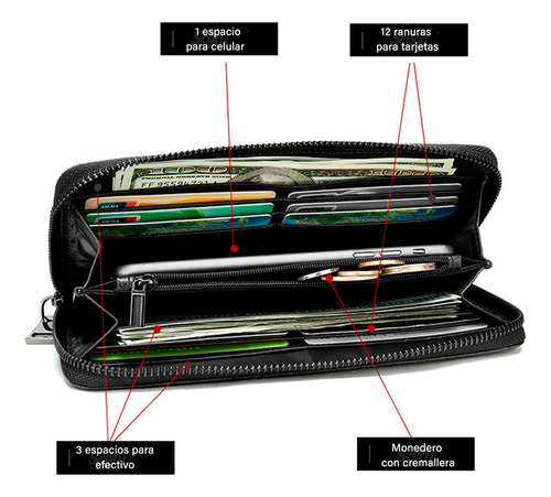 Soku Cartera Piel Genuina Vaquera Porta Celular Cocodrilo 3d