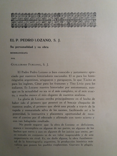 El Padre Lozano Personalidad Obra Furlong 1930 Biobibliograf