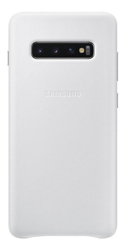 Case Samsung Leather Cover Para Galaxy S10 Plus Blanco