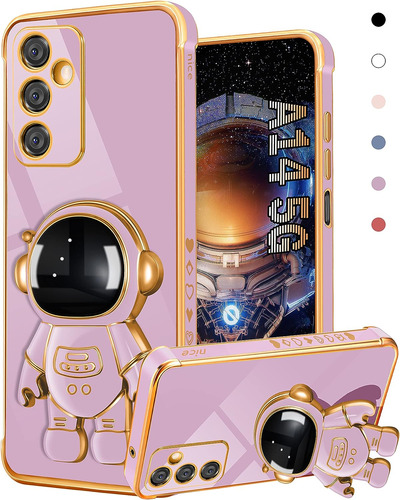 Funda Samsung Galaxy A14 Soporte Astronauta Lila