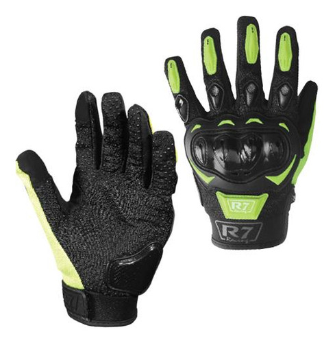 Guantes Touch Para Motociclista R7-2 Racing Amarillo