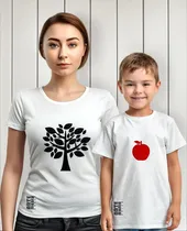 Comprar Pack 2 Polos Dia De La Madre Mamá Hijo Hija Arbol Manzana