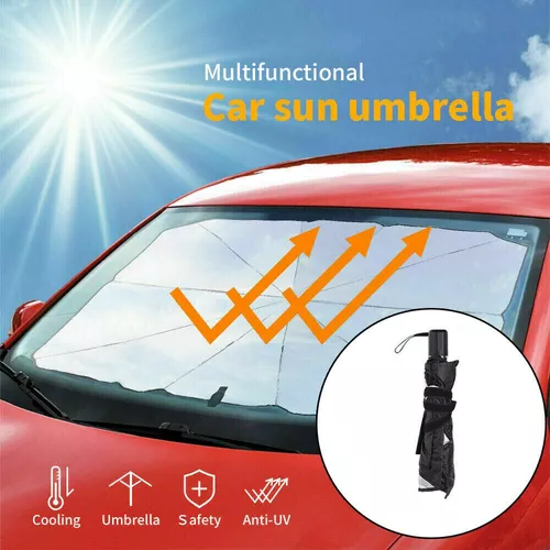 Parasol plegable para parabrisas de automóvil, con bloqueo UV, protege el  vehículo del sol y el calor UV, fácil de usar (57 x 31 pulgadas)