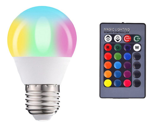 2x E27 Rgb Bulb Color Remoto Que Cambia Las Bombillas