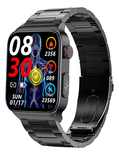 Smartwatch Táctil, Caja De Acero Negro