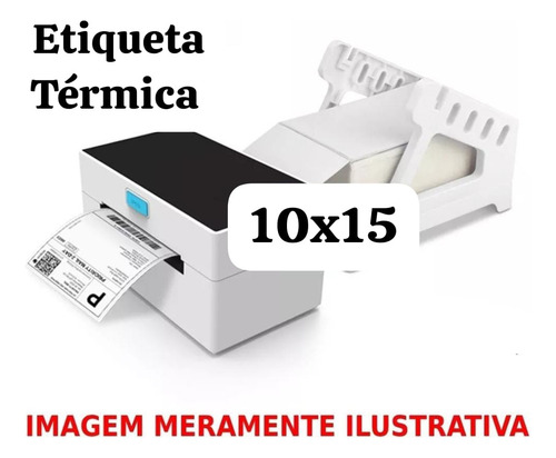 5000 Etiqueta 10x15 Cm Térmica Serrilha Resma Cor Branco