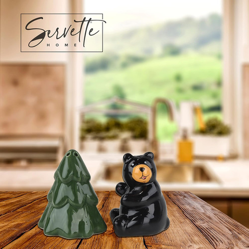Juego De Salero Y Pimentero Bear & Pine Tree