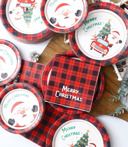 Winoo Design Juego De Platos Y Servilletas De Navidad A Gran