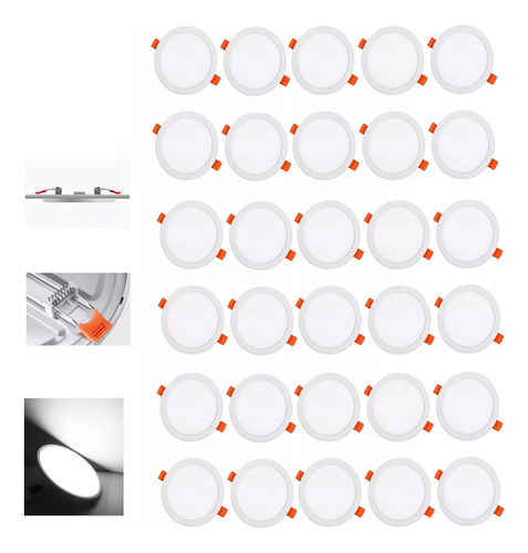 Lampara Luminaria Luz 12w Blanco Ajustable S09w12ib 30pzs Blanco