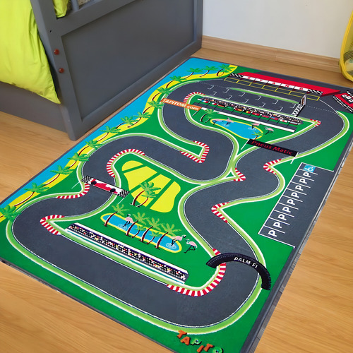 Pista de carreras con Autódromo F1 de 1,4 x 1,0 m, color verde mar