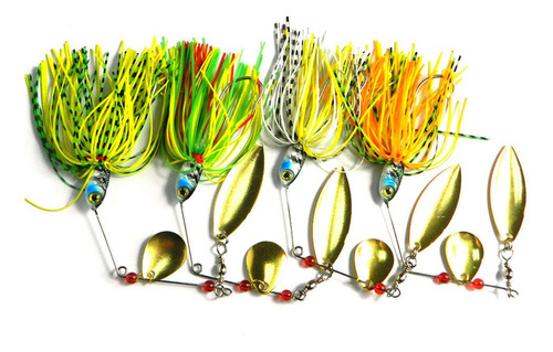 Juego De Cebos Artificiales De Pesca Spinnerbait Hard, 4 Uni