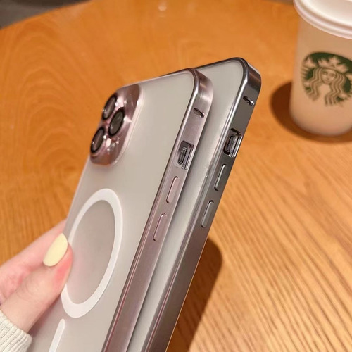 Capa magnética de metal com proteção de lente para iPhone Silver Color para iPhone 13 Pro Max