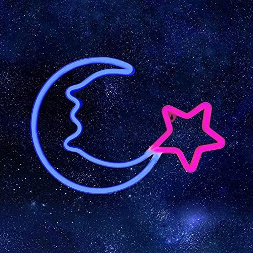 Luces De Noche Para Niños | Letreros De Neón Blue Moon Pink 