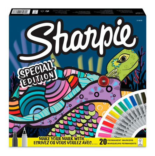 Imagen 1 de 4 de Set Sharpie Marcadores Permanentes X 20 Colores Tortuga