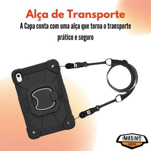 Capa Anti Impacto Com Alça Para iPad A16 11a A3354 A3355