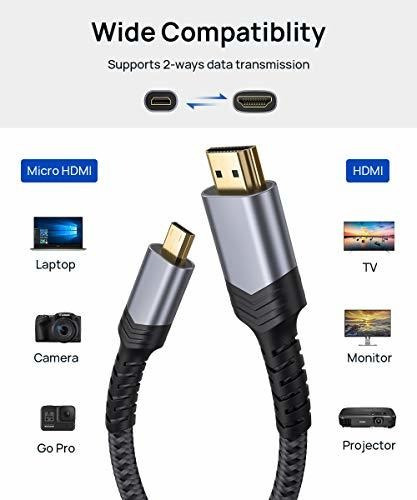 Cable Micro Hdmi 4k 3.3 Pie Estandar Para Camara Sony