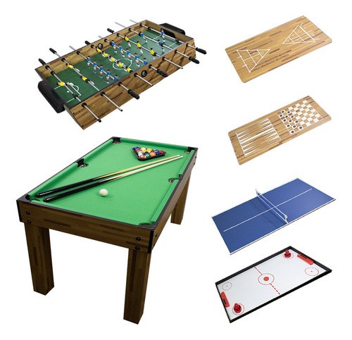 Mesa Multijuegos Combo 10 En 1 Billar Ping Pong Futbolito Mesa De Futbolito Café Arizone PACK0331 Tradicional