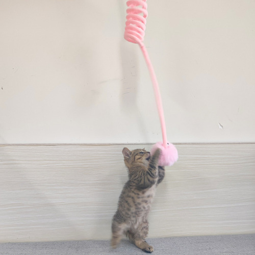 Juguete Interactivo Para Gatos Con Bolas De Piel De Conejo C