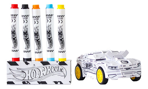 Kit Para Armar Y Pintar Auto Hot Wheels Color Blanco