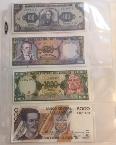 Imagen 4 de 5 de Billetes De Ecuador : Juego Desde 5 A 50000 Sucres Colección