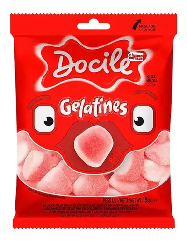 Gomitas Docile Gelatines Beso Formas 250gr - Ciudad Cotillón