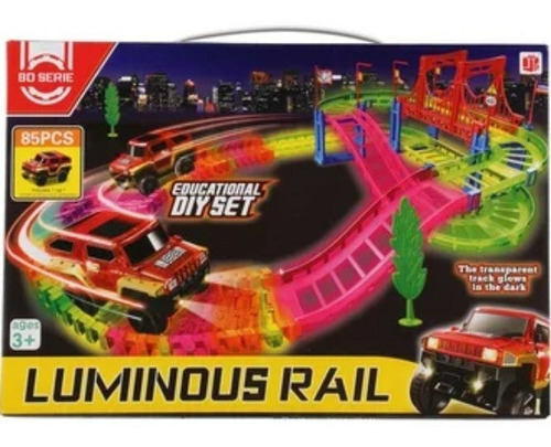 Imagen 2 de 3 de Pista De Autos Luminosa Autopista 85 Pcs. Juguete Para Niños
