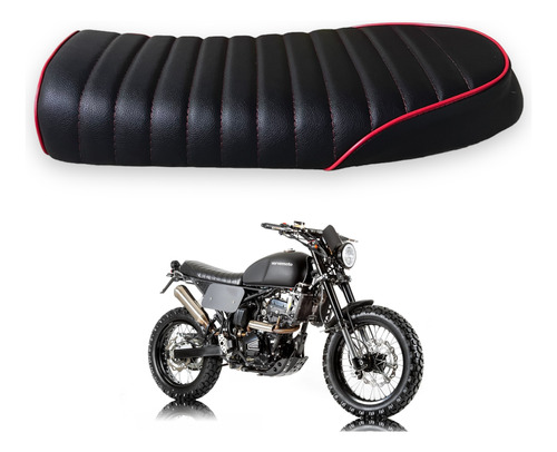 Asiento Cafe Racer Cust Brat Negro Universal Clasica Ft Cg