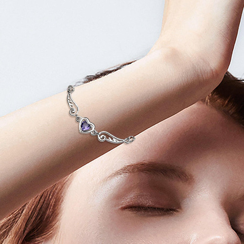 Cx Braceleta De Corazón De Dhinestone Brazalete De Del