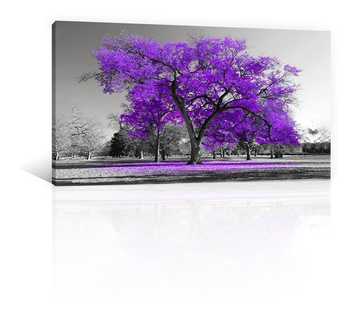 Cuadro Decorativo Canvas Naturaleza Bosque Arbol Purpura