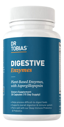 Dr. Tobias Enzimas Digestivas Con Amilasa, Bromelina, Lipasa