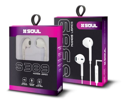 Auriculares Soul Originales Manos Libres Microfono Celular Tablet Color Blanco