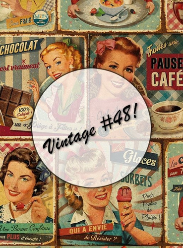 Vintage #48! Lámina Decoupage Autoadhesiva 30 X 42 Cm