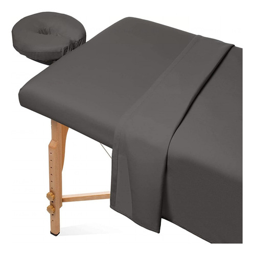 Kit Spa 3 Pzas Sábanas Para Cama De Masaje- -gris Oscuro