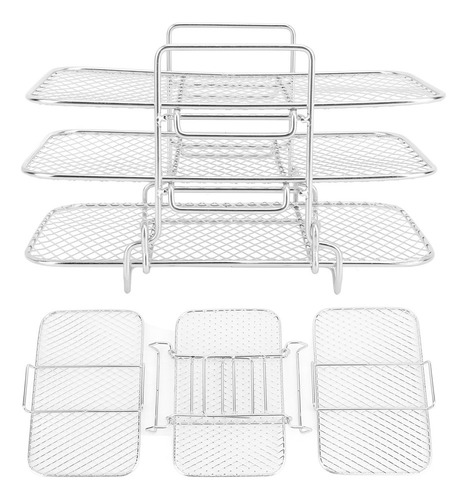 Freidora Apilable, 3 Capas, Parrilla De Acero Inoxidable, 3