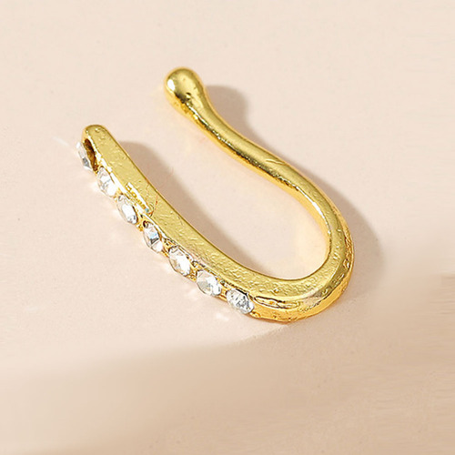 Set De 6 Modernos Anillos Nasales Con Clip En Forma De U