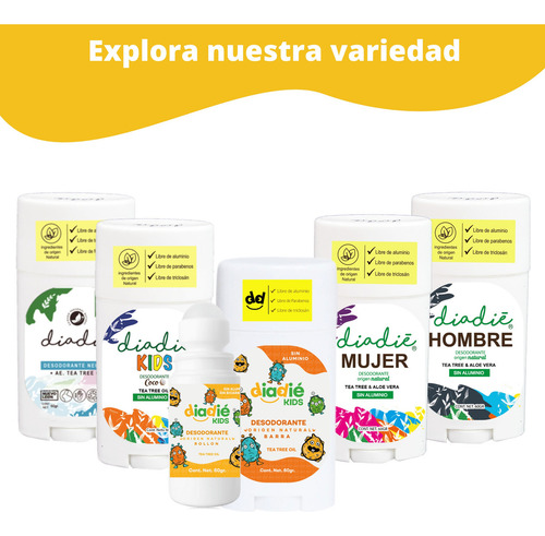 Diadie Desodorante Natural Neutro Vegano. Libre De Aluminio Fragancia Sin fragancia
