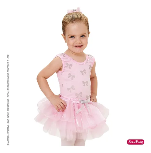 Fantasia Infantil Bailarina Rosa Tutu Ballet Baby Luxinho