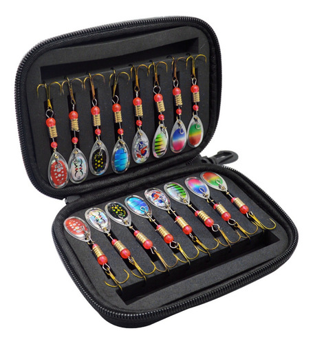 Juego 16pcs Cucharas De Pesca Señuelos De Metal Multicolor