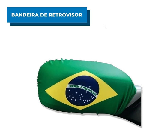 Bandeira Do Brasil Para Retrovisor Carro Copa Do Mundo - Par