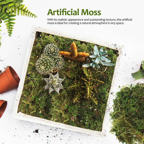Plantas Artificiales De Interior, Musgo Teñido De Verde, Mus