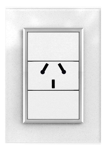 Toma Combinado Cristal Jeluz - Blanco / Plata - Blanco Corriente Nominal 10 A Voltaje Nominal 220v
