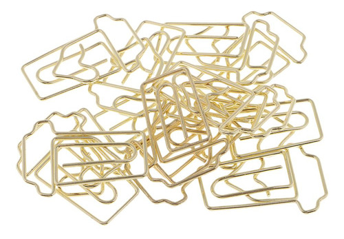 12pcs Clips De Papel Dorados Papelería Divertida Material