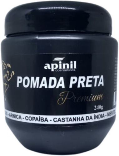  02 Pomada Preta Premium 240g -apinil-desconforto Musc